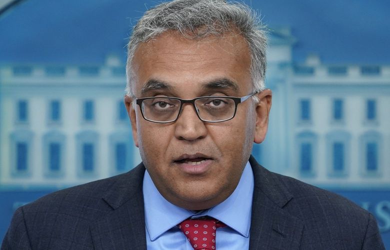 FILE – White House COVID-19 Response Coordinator Dr. Ashish Jha speaks during the daily briefing at the White House in Washington, April 26, 2022. The White House is planning for â€œdireâ€ contingencies that could include rationing supplies of vaccines and treatments this fall if Congress doesnâ€™t approve more money for fighting COVID-19. In public comments and private meetings on Capitol Hill, Jha has painted a dark picture in which the U.S. could be forced to cede many of the advances made against the coronavirus over the last two years and even the most vulnerable could face supply shortages. (AP Photo/Susan Walsh, File) WX102 WX102
