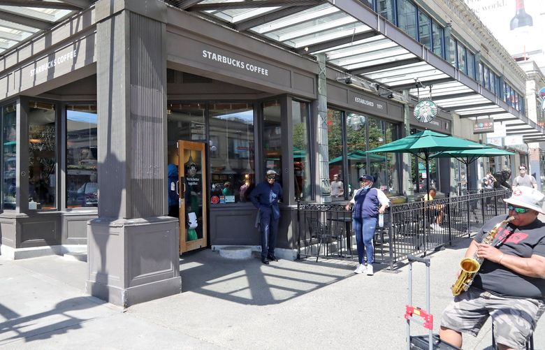 This is the Starbucks store at 102 Pike St, Seattle. 220758