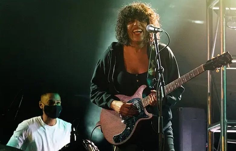 Siblings Cedric (left) and Eva Walker of The Black Tones in their first post-COVID performance at Boeing Field.
