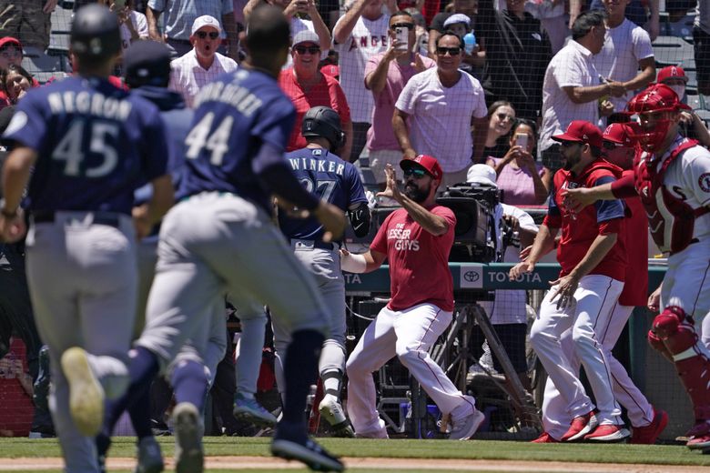 Alex Rodriguez of the Seattle Mariners at Anaheim Stadium in