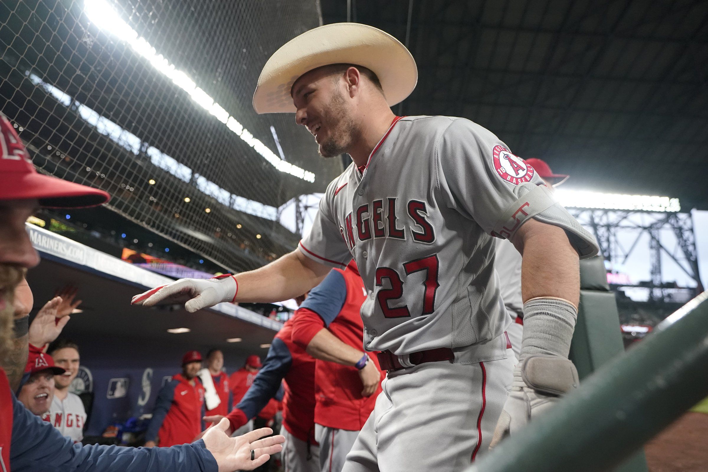 mike trout jersey hat