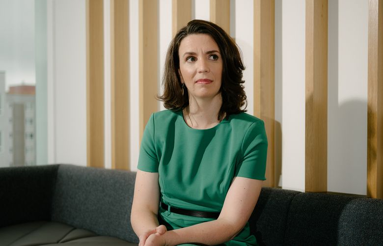 Natasha Crampton, Microsoft’s chief responsible AI officer, at the company’s headquarters in Redmond on Monday. Microsoft said on Tuesday that it planned to remove automated tools that predict a person’s gender, age and emotional state, and will restrict the use of its facial recognition tool. (Grant Hindsley / The New York Times)