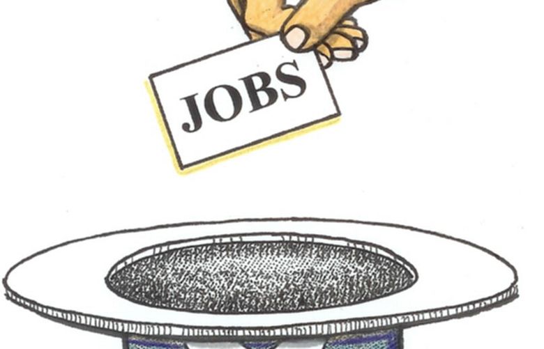 This artwork by Michael Osbun relates to federal job-creation efforts.