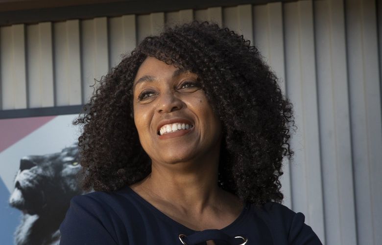 Monica Alexander, the new director of the Washington Criminal Justice Training Center, stands outside one of the buildings at the center Wednesday, August 18, 2021. Alexander replaces Sue Rahr. 217945