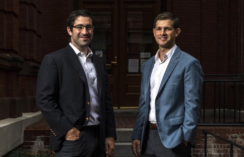 FILE – Joshua Cohen, left, and Justin Klee, the founders of Amylyx, outside their offices in Cambridge, Mass.,on Aug 27, 2020. The company’s experimental therapy for Lou Gehrig’s disease, the paralyzing and fatal neurological disorder also known as amyotrophic lateral sclerosis (ALS), has been approved in Canada, adding a new treatment option for a disease for which there are few effective therapies. (Cody O’Loughlin/The New York Times)