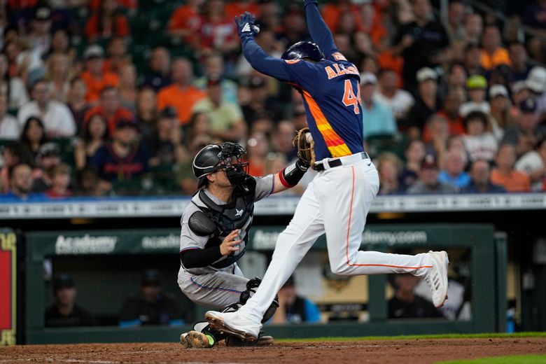 Houston Astros Jeremy Pena, Jose Altuve, Yordan Alvarez, Dusty