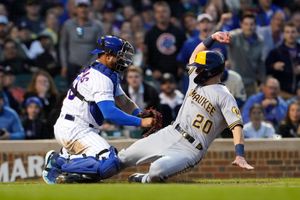 Christopher Morel Game-Used Jersey - Brewers vs. Cubs - 6/1/22 Size 44;  Walk-off Sacrifice Fly in Bot 10 - Front Buttons Torn Off