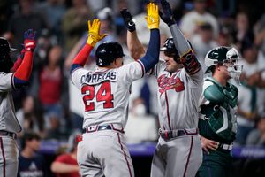 Braves score 4 in 11th, top Rockies 6-2, spoil uniform debut - The San  Diego Union-Tribune