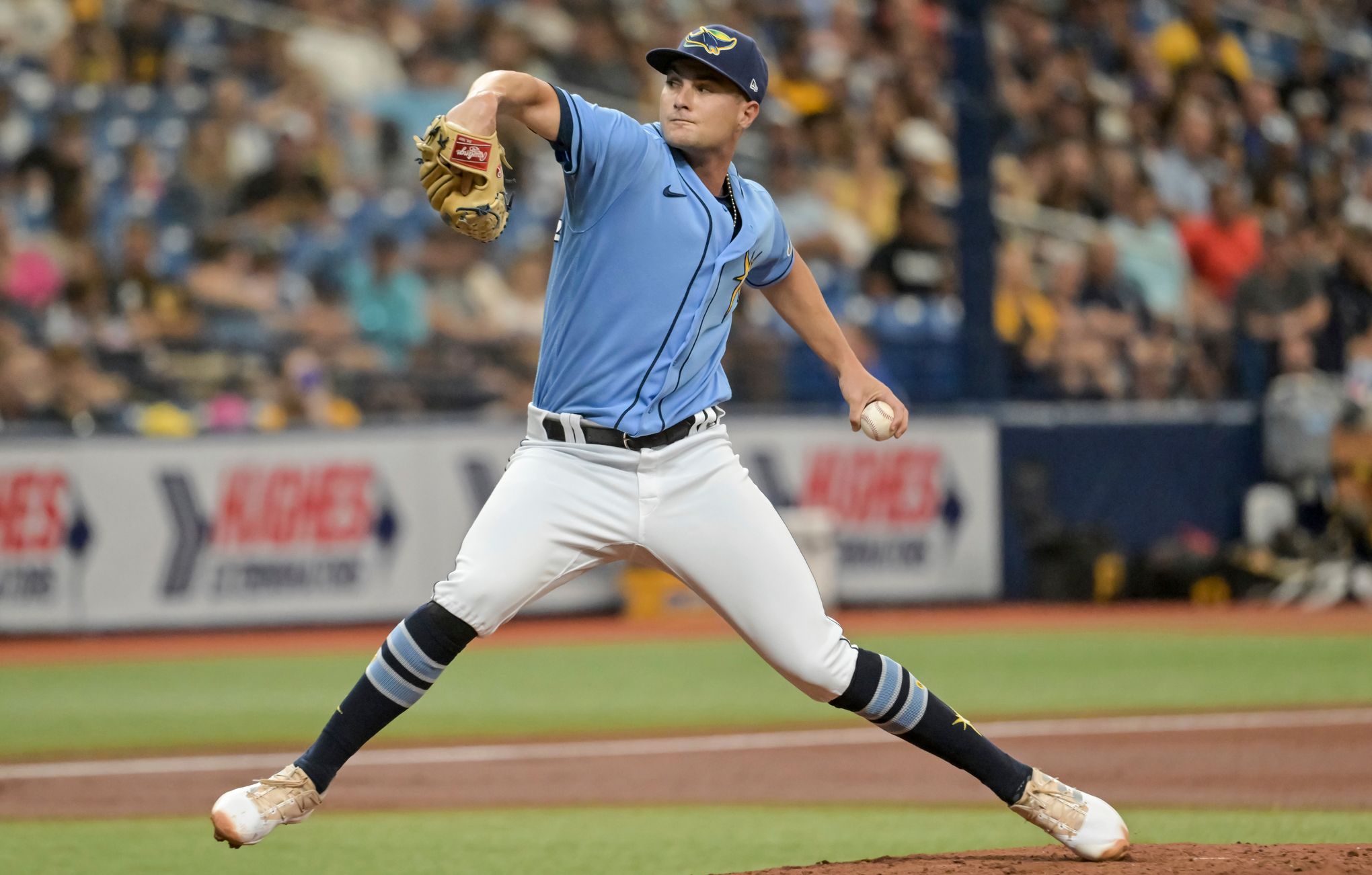 Pittsburgh Pirates' Daniel Vogelbach hits a pitch from San Diego