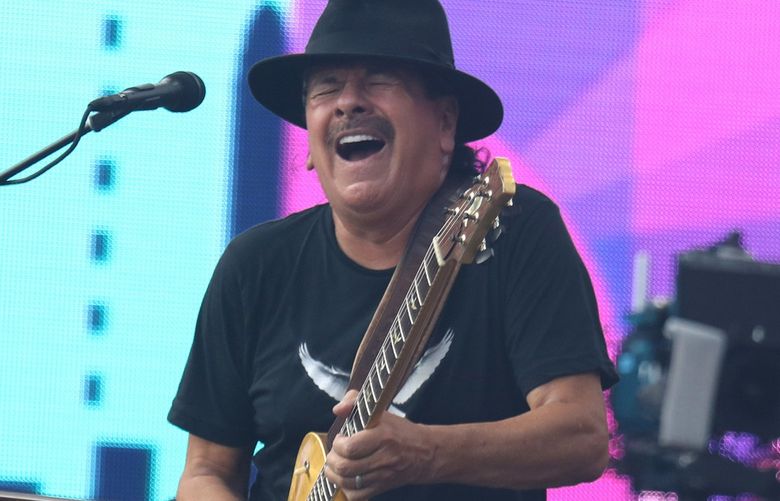Musician Carlos Santana performs during the “We Love NYC: The Homecoming Concert‚” held at the Great Lawn in Central Park in New York on Aug. 21, 2021. (Nancy Kaszerman/ZUMA Press Wire/TNS) 51035188W 51035188W