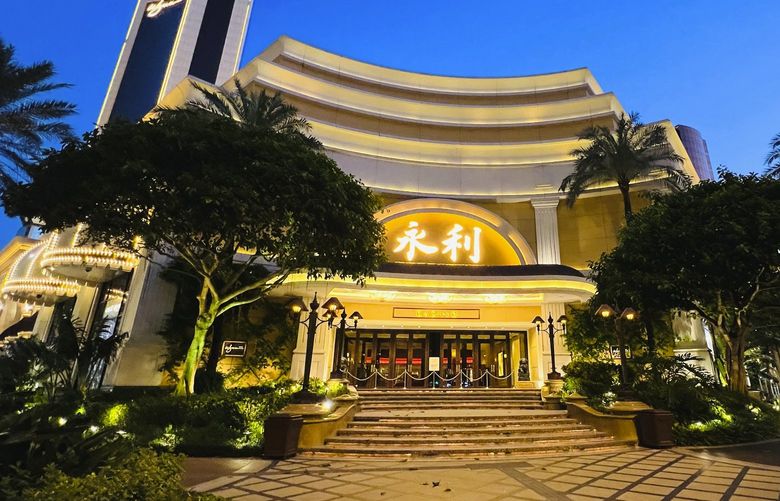The casino of the Wynn Macao is closed in Macao, Monday, July 11, 2022. Streets in the gambling center of Macao were empty Monday after casinos and most other businesses were ordered to close while the Chinese territory near Hong Kong fights a coronavirus outbreak. (AP Photo/Kong) XKC111 XKC111