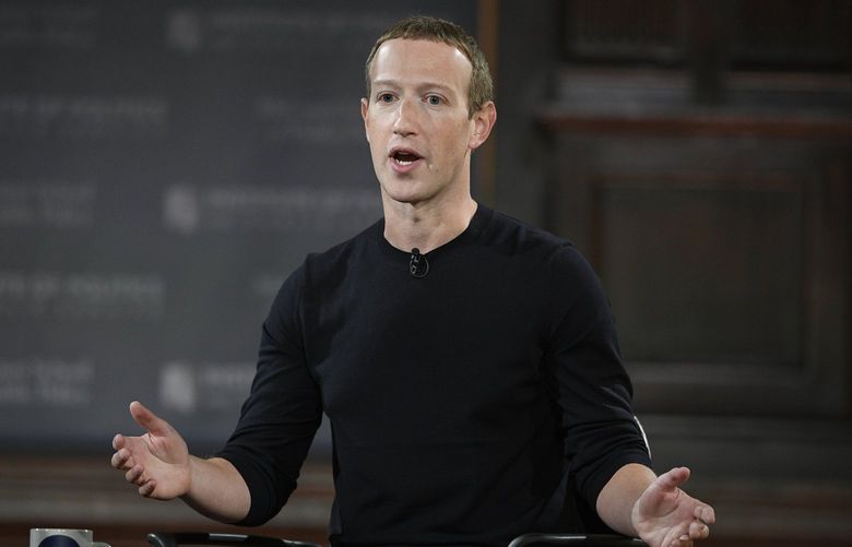 FILE – Facebook CEO Mark Zuckerberg speaks at Georgetown University in Washington, D.C, Thursday, Oct. 17, 2019.(AP Photo/Nick Wass, File) 