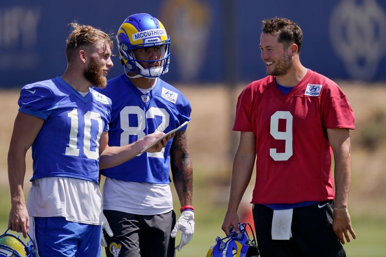 Matthew Stafford throws passes in Rams' camp practice opener