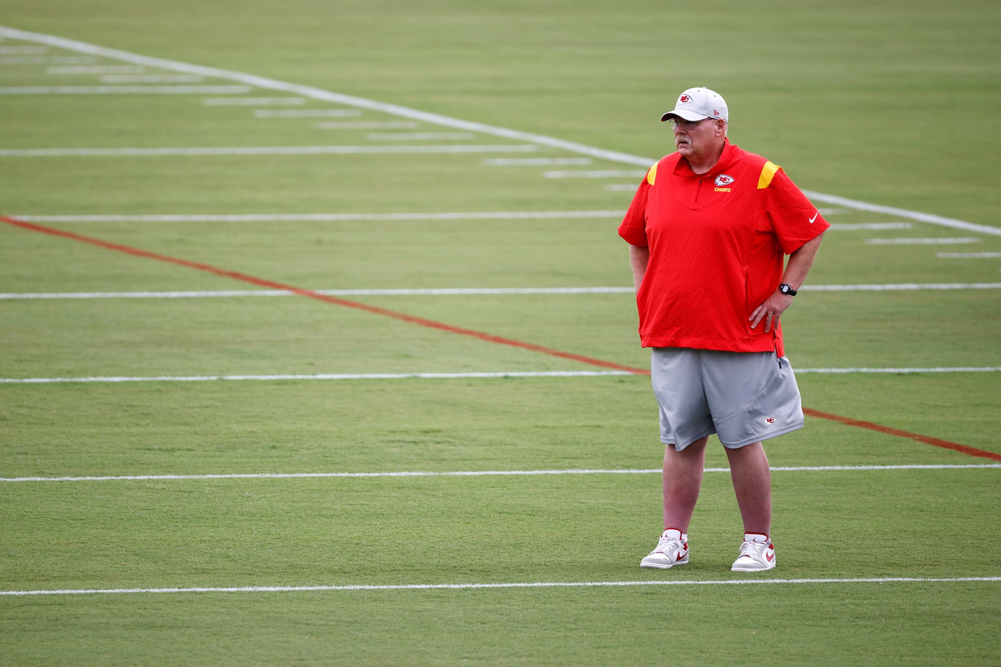 Safety Nazeeh Johnson of the Kansas City Chiefs looks on after a