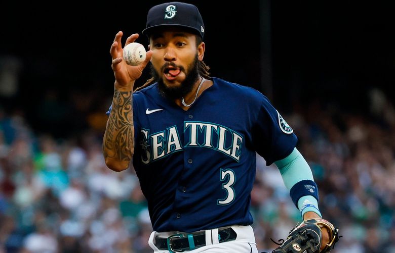T-Mobile Park – Seattle Mariners vs. New York Yankees – 080922

Seattle Mariners shortstop J.P. Crawford celebrates as he runs into the dugout after getting the final out of the top of the second inning, Tuesday, Aug. 9, 2022, in Seattle, Wash. 221221