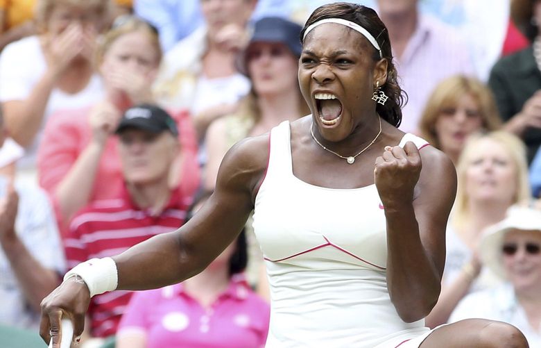FILE – In this July 3, 2010, file photo, Serena Williams celebrates winning a point against Russia’s Vera Zvonareva during their women’s singles final at the All England Lawn Tennis Championships at Wimbledon. \Serena Williams says she is ready to step away from tennis after winning 23 Grand Slam titles, turning her focus to having another child and her business interests. â€œIâ€™m turning 41 this month, and somethingâ€™s got to give,â€ Williams wrote in an essay released Tuesday, Aug. 9, 2022, by Vogue magazine. (AP Photo/Alastair Grant, File) NY166 NY166