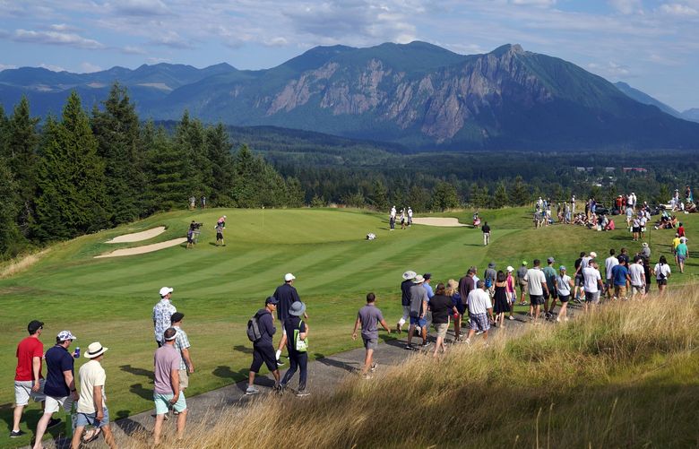 Fans watch first round action of the Boeing Classic at the Club at Snoqualmie Ridge, Friday, Aug. 12, 2022.