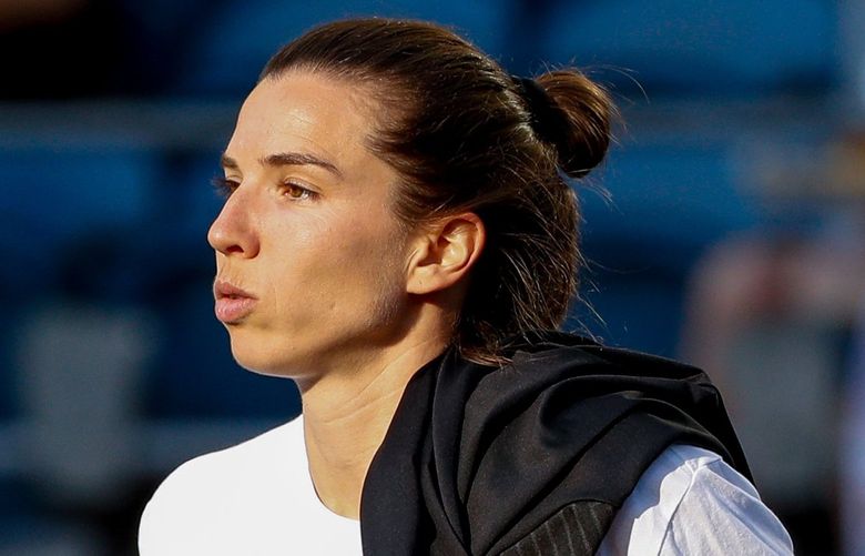 Lumen Field – OL Reign vs. NC Courage – 070122

OOL Reign forward Tobin Heath walks out on to the field before the start of a game Friday, July 1, 2022 in Seattle, Wash. 220880