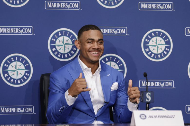 Mariners get a scare when prized prospect Julio Rodriguez takes a pitch off  his wrist in the Dominican Republic
