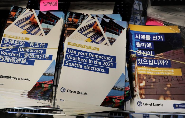 Democracy Vouchers and information about them come in 18 languages.

(Info from Rene LeBeau)

Wednesday Sept 1, 2021 218101
