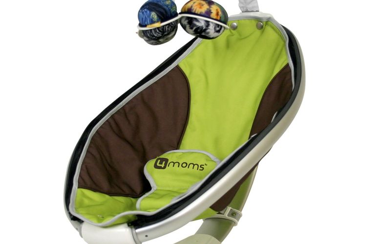 A product shot of the mamaRoo bouncing chair in an undated handout photo. The mamaRoo offers several programmed rocking patterns intended to emulate the rhythms of real parents. The seat also plays many soothing sounds. (The New York Times) — MAGS OUT/NO SALES; FOR EDITORIAL USE ONLY WITH STORY SLUGGED BABY-GADGETS BY FARHAD MANJOO. ALL OTHER USE PROHIBITED. —