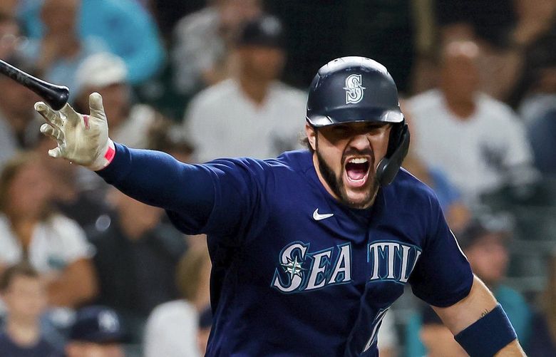 T-Mobile Park – Seattle Mariners vs. New York Yankees – 080922

Seattle Mariners pinch hitter Luis Torrens celebrates his walk-off RBI single during the thirteenth inning, Tuesday, Aug. 9, 2022, in Seattle, Wash. 221221