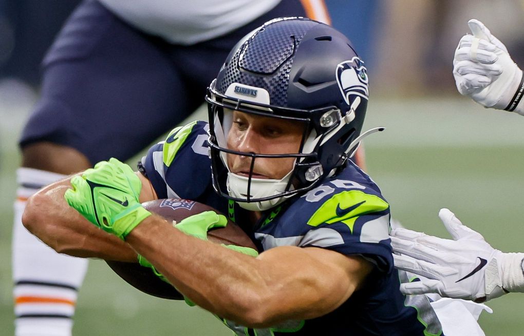 Seattle Seahawks wide receiver Kevin Kassis during NFL football practice  Monday, May 23, 2022, in Renton, Wash. (AP Photo/Ted S. Warren Stock Photo  - Alamy