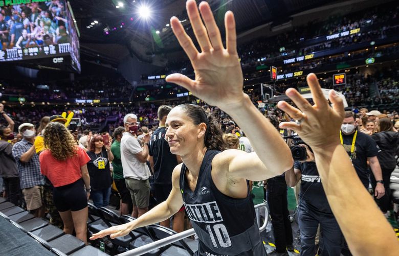 Sue Bird comes off the floor after Sunday’s home regular season finale against the Las Vegas Aces – an 89-81 loss in Bird’s regular season career in Seattle.

The Las Vegas Aces played the Seattle Storm in WNBA Basketball Sunday, August 7, 2022 at Climate Pledge Arena, in Seattle, WA. 221190