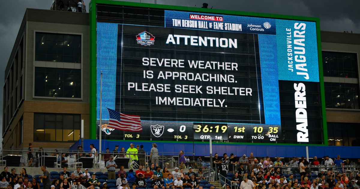 Pro Football Hall of Fame Game delayed due to inclement weather