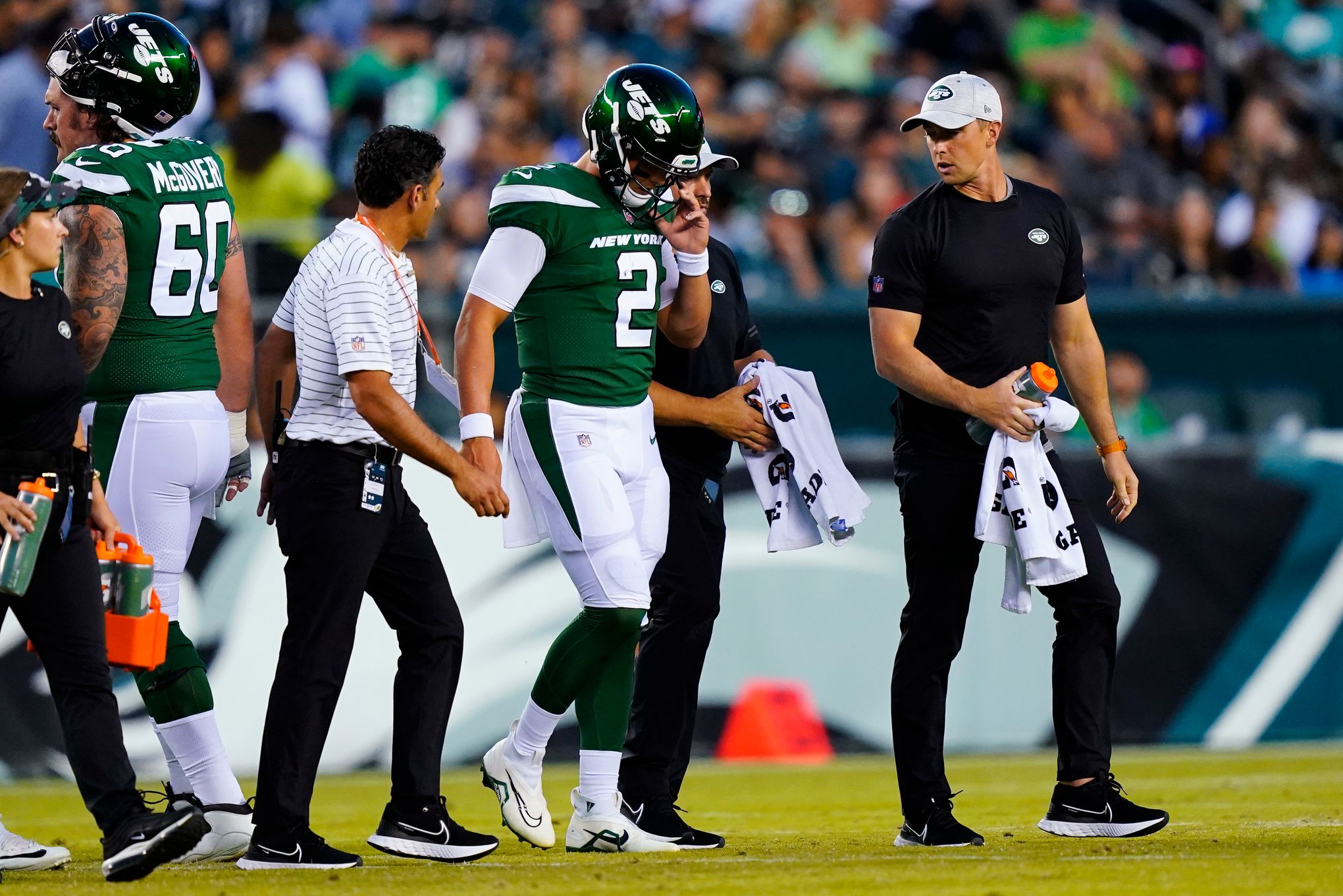 Eagles RG Cam Jurgens is expected to miss several weeks with a foot sprain