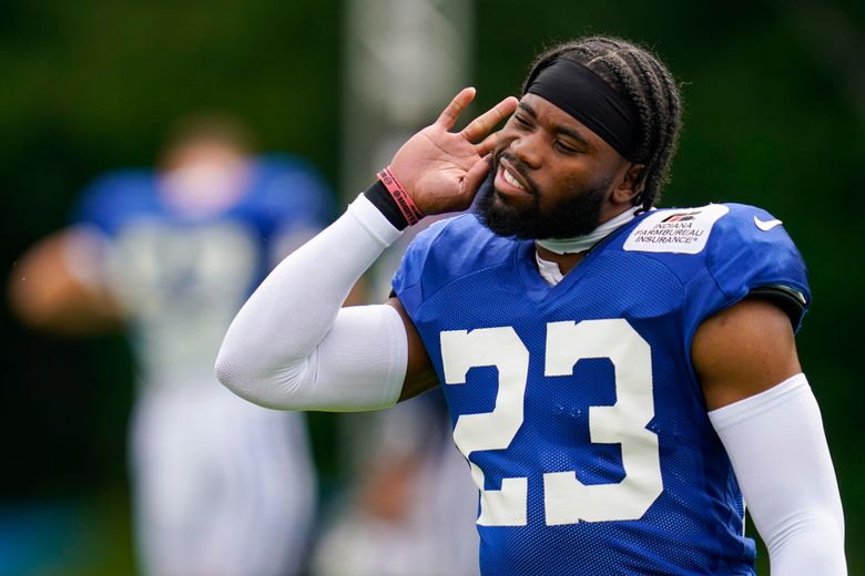 Indianapolis Colts' Kenny Moore II plays during a preseason NFL