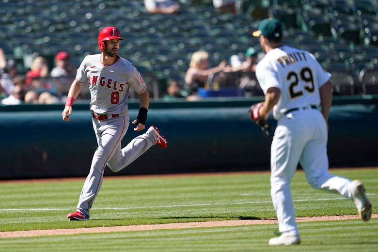 Oakland Athletics' Cal Stevenson during a baseball game against