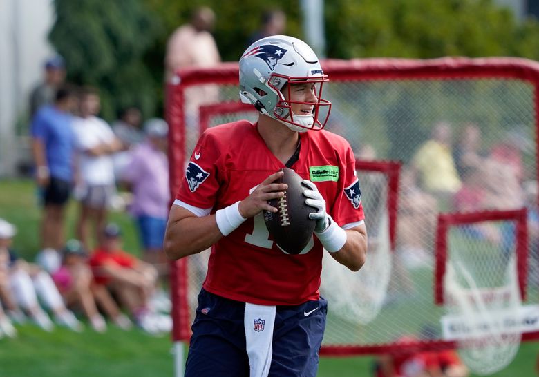 New England Patriots quarterback Mac Jones (10) throws the ball during the  first half of an NFL football game against the New Orleans Saints, Sunday,  Sept. 26, 2021, in Foxborough, Mass. (AP