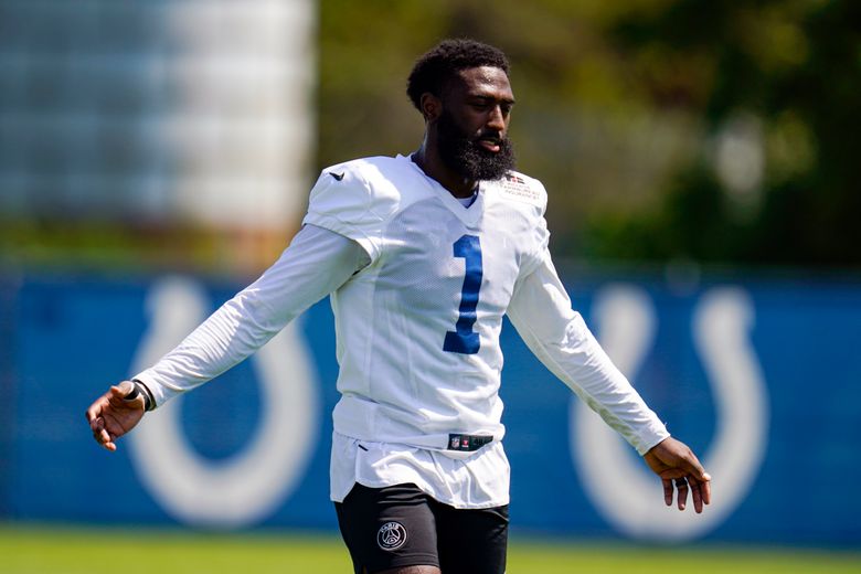 Indianapolis Colts wide receiver T.Y. Hilton runs a drill during