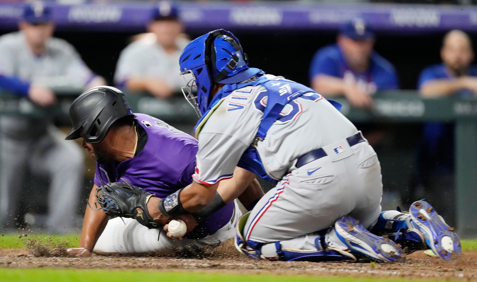 C.J. Cron homers, triples, Rockies beat Rangers in extras