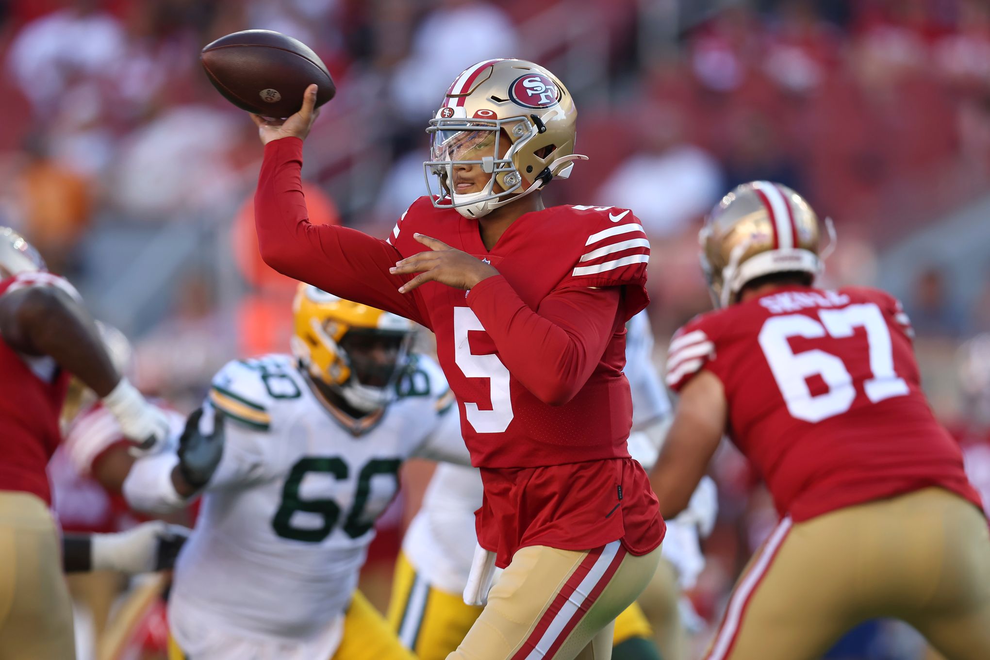 Lance's deep TD pass leads 49ers to 28-21 win vs. Packers