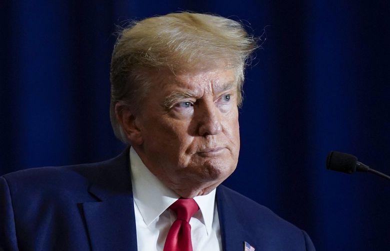 Former president Donald Trump speaks during the America First Agenda Summit, organized by the America First Policy Institute, on July 26, 2022, in Washington, D.C. MUST CREDIT: Washington Post photo by Jabin Botsford.