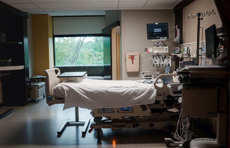 A private room, meant to shift between intensive care and step-down care, at the new intensive care unit at Doylestown Hospital in Doylestown, Pennsylvania. (Hannah Yoon/The New York Times)