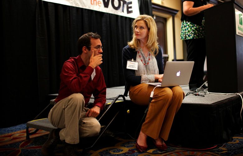 FILE — Catherine Engelbrecht of True the Vote at a conference in Worthington, Ohio, Aug. 25, 2012. For more than a decade, Engelbrecht, an election-fraud crusader, has sown doubts about ballots and voting. Her patience has paid off. (Michael F. McElroy/The New York Times) XNYT21 XNYT21