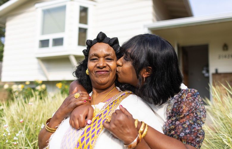 Rosa Berhe, 31, and her mother, Zewbi Giorgis, recently purchased a home in Des Moines, with help from HomeSight’s down payment assistance program, which is designed to help Black residents buy their first home. Rosa lives in the home with her mother and three other siblings. 221570