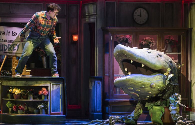 Kyle Nicholas Anderson in Village Theatre’s season-opening production of “Little Shop of Horrors.”