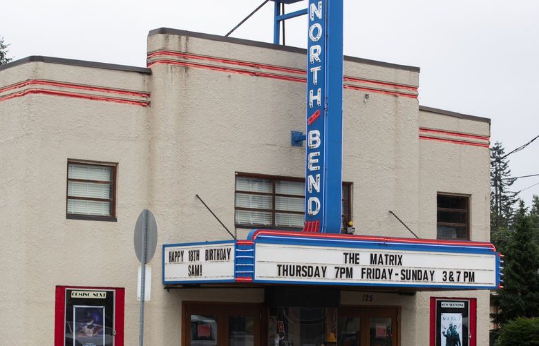 The North Bend Theater is a landmark in downtown North Bend, Thursday, Sept. 15, 2022.
