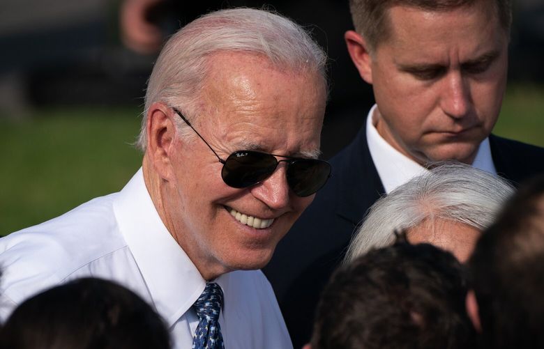 President Joe Biden greets White House visitors last week after an event to celebrate the Inflation Reduction Act. Securing additional coronavirus-related funds from Congress could be an uphill battle. MUST CREDIT: Photo for The Washington Post by Elizabeth Frantz