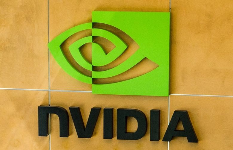 The Silicon Valley campus of the chip maker Nvidia in Santa Clara, Calif., Aug. 29, 2017. The Biden administration has imposed new restrictions on sales of some sophisticated computer chips to China and Russia, the U.S. government’s latest attempt to use semiconductors as a tool to hobble rivals’ advances in fields such as high-performance computing and artificial intelligence. (Christie Hemm Klok/The New York Times)  XNYT221 XNYT221