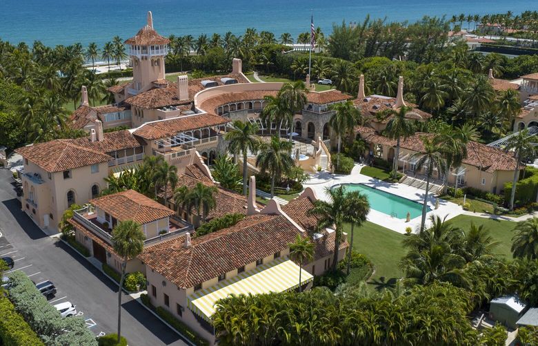 FILE – President Donald Trump’s Mar-a-Lago estate in Palm Beach, Fla., Aug. 31, 2022. A document purporting to be from the U.S. government and claiming the Treasury Department had information related to the search at Mar-a-Lago was a fabrication. A review of court documents and interviews by The Associated Press shows identical documents were filed in a separate case brought by a federal inmate at a prison medical center in North Carolina.(AP Photo/Steve Helber) WX210 WX210
