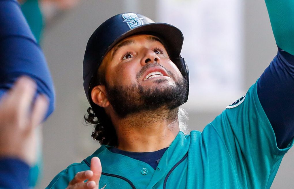 This is a 2023 photo of Eugenio Suarez of the Seattle Mariners baseball  team. This image reflects the Seattle Mariners active roster as of  Thursday, Feb. 23, 2023, when this image was