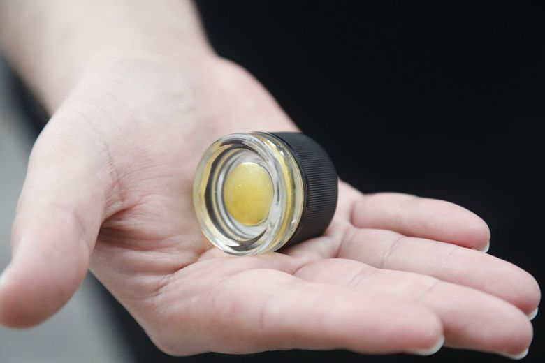 Highly concentrated forms of cannabis known as dabs are typically vaporized and inhaled using a device that looks similar to a bong. (Greg Gilbert / The Seattle Times)