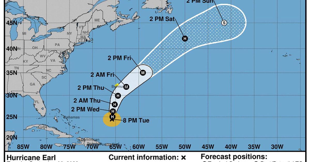 Earl becomes a hurricane as Danielle weakens in the Atlantic