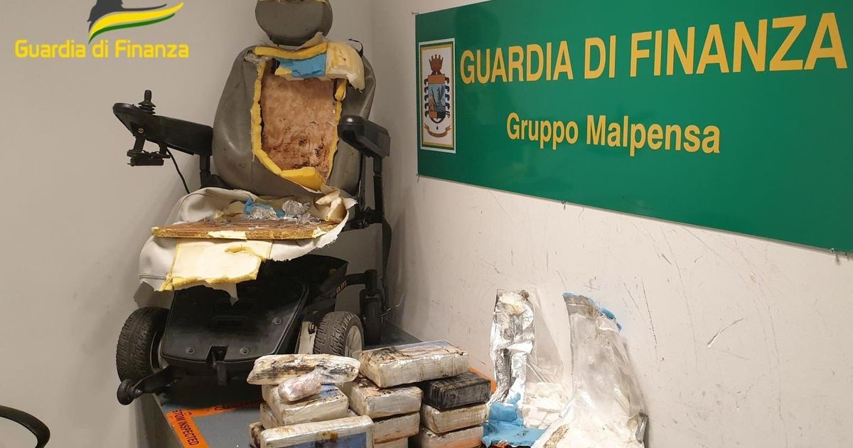 Dog sniffs out cocaine hidden in wheelchair at Milan airport | The ...