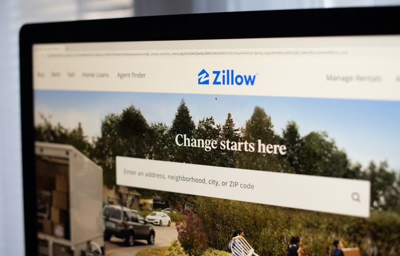 The Zillow website on a laptop computer arranged in Hastings on Hudson, New York, U.S., on Sunday, Nov. 7, 2021. On Nov. 2, Zillow Group Inc. announced it would shut down its much-vaunted house-flipping arm and cut its workforce by 25%. Photographer: Tiffany Hagler-Geard/Bloomberg